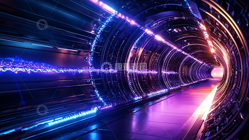 高清大图下载【趣麦麦图】未来科技隧道光影效果