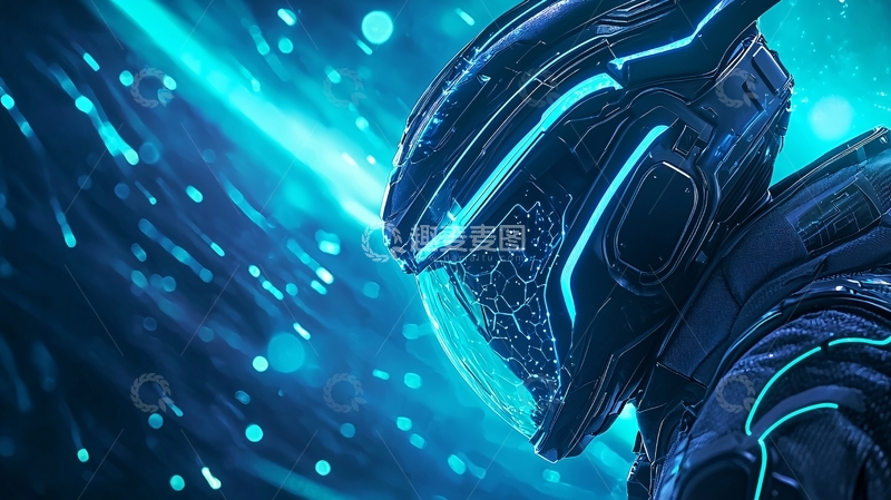 高清大图下载【趣麦麦图】未来战士头盔光影效果
