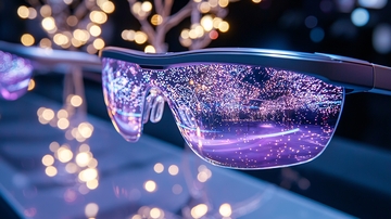 智能眼镜与灯光反射