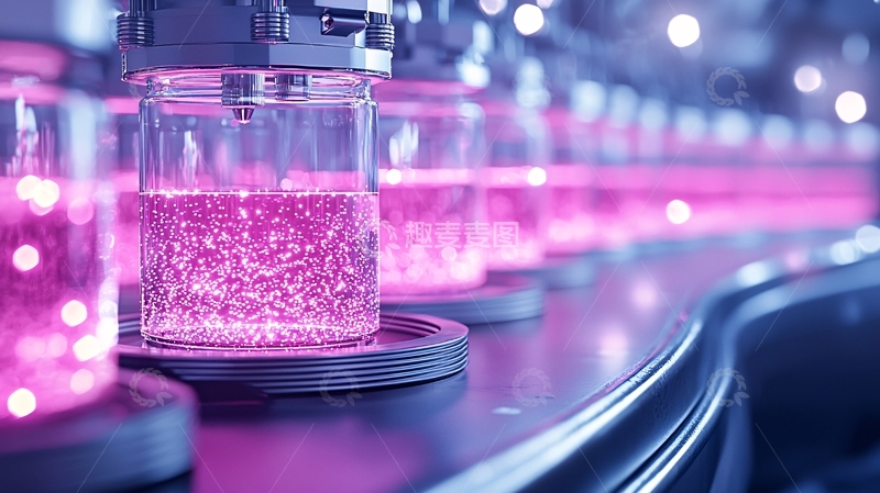 高清大图下载【趣麦麦图】实验室中的发光液体容器