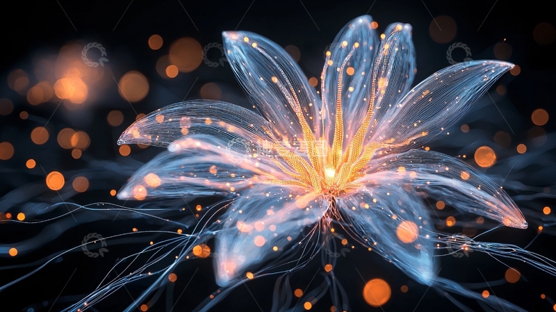 高清大图下载【趣麦麦图】发光的花朵艺术插画