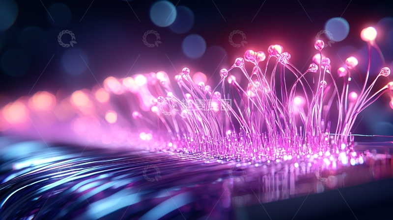 高清大图下载【趣麦麦图】光纤光缆发光效果展示