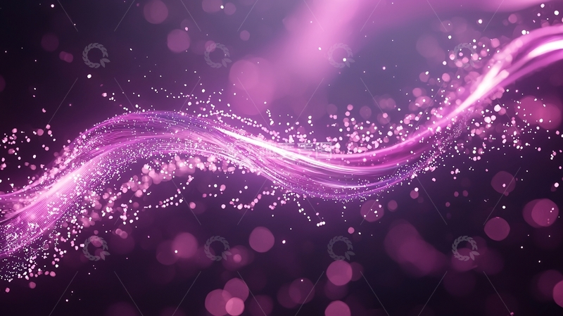 高清大图下载【趣麦麦图】紫色光带粒子动态背景