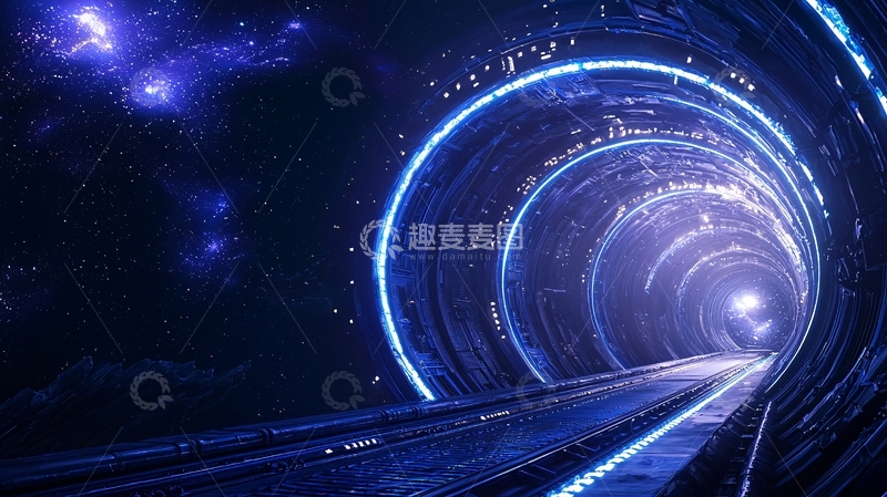 高清大图下载【趣麦麦图】星际隧道与星空背景