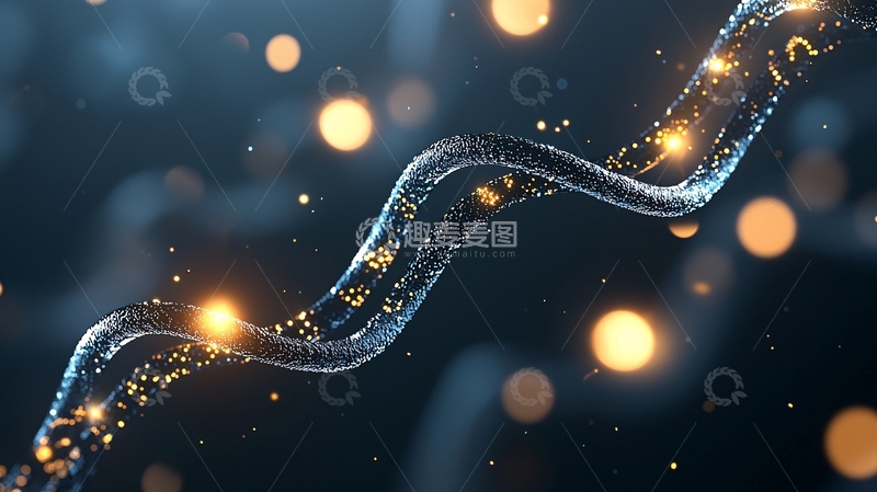 高清大图下载【趣麦麦图】发光粒子螺旋线艺术背景