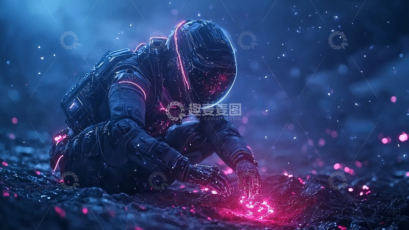 高清大图下载【趣麦麦图】科幻战士在神秘星球上