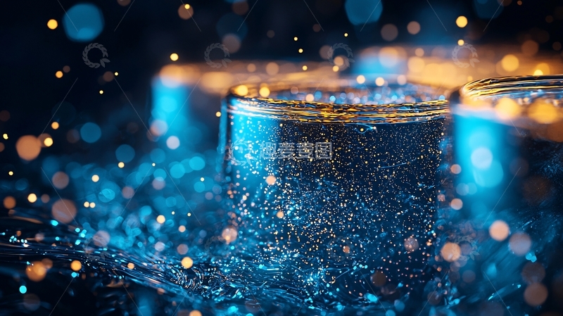 高清大图下载【趣麦麦图】冰晶玻璃杯夜景光影