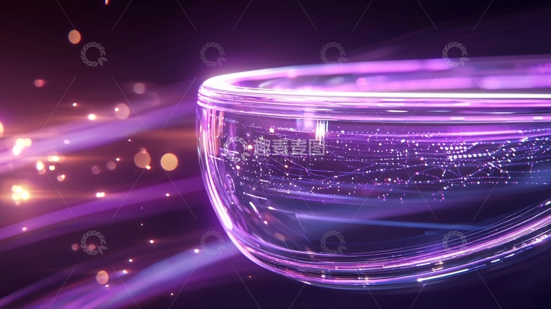 高清大图下载【趣麦麦图】紫色光圈中的星空碗