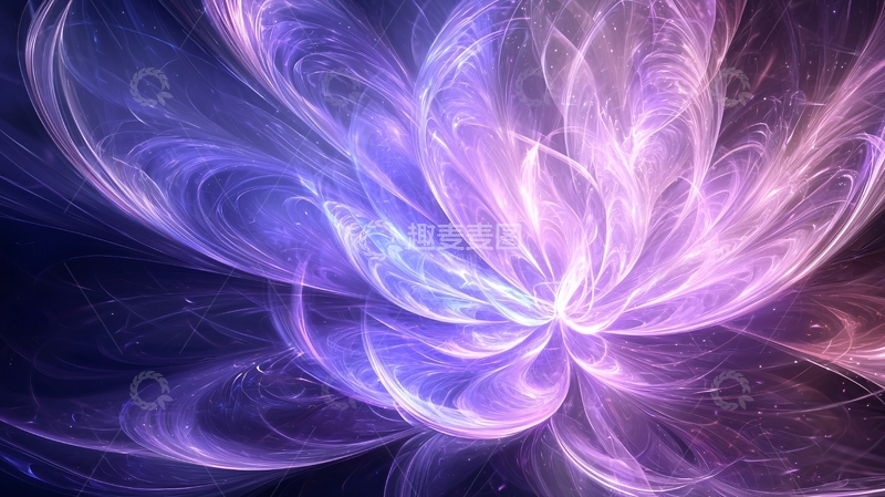 高清大图下载【趣麦麦图】紫色抽象花瓣艺术背景