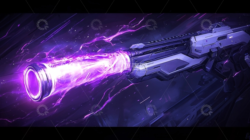 高清大图下载【趣麦麦图】未来科技枪械发射紫色能量