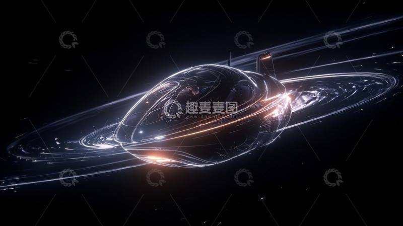 高清大图下载【趣麦麦图】未来科技飞行器动态光影效果
