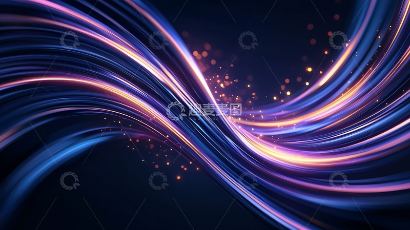 高清大图下载【趣麦麦图】光速流动的线条与粒子