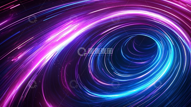 高清大图下载【趣麦麦图】紫色蓝色光带螺旋动态背景