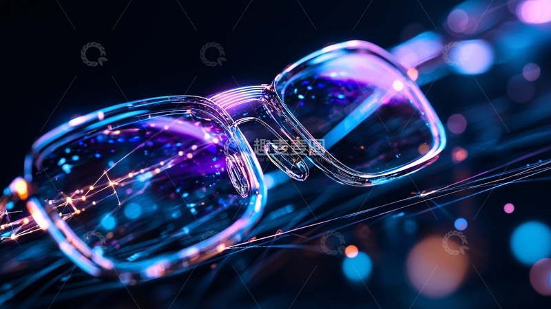 高清大图下载【趣麦麦图】未来科技眼镜与光纤光缆