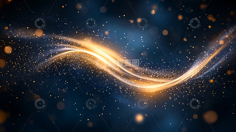 高清大图下载【趣麦麦图】金色光带星空背景