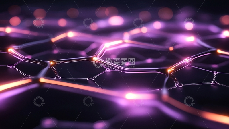 高清大图下载【趣麦麦图】未来科技网络结构光影效果