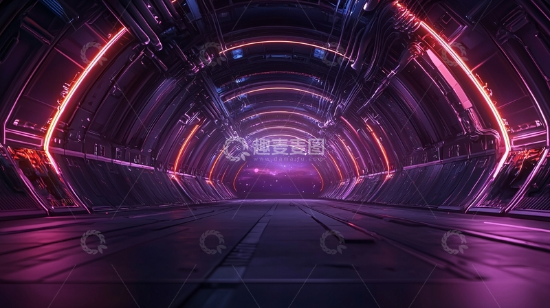 高清大图下载【趣麦麦图】未来科技隧道13