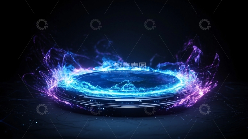 高清大图下载【趣麦麦图】蓝色光环悬浮装置