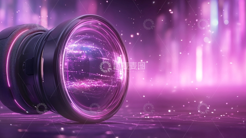 高清大图下载【趣麦麦图】梦幻紫色光效镜头背景