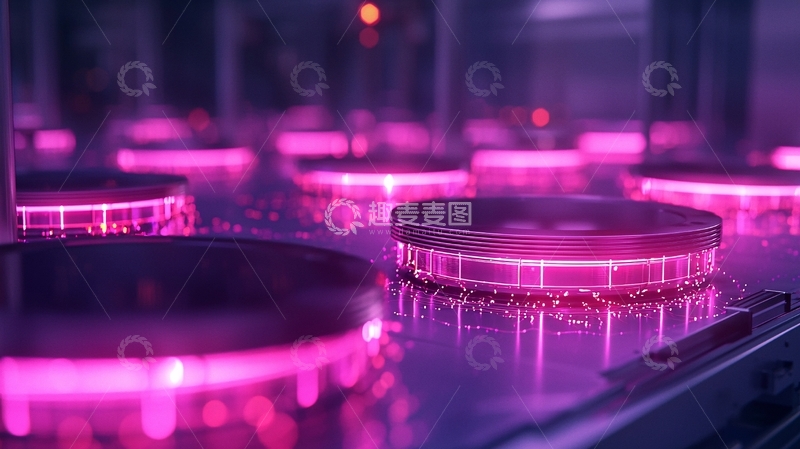 高清大图下载【趣麦麦图】紫色霓虹灯下的科技设备