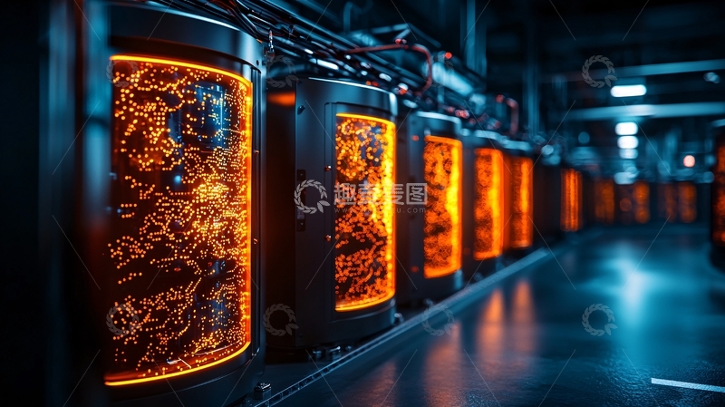 高清大图下载【趣麦麦图】服务器机房内部灯光效果