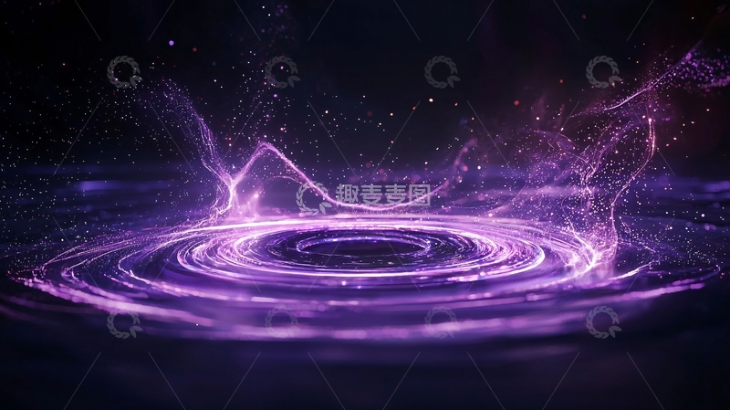 高清大图下载【趣麦麦图】紫色漩涡粒子动态背景