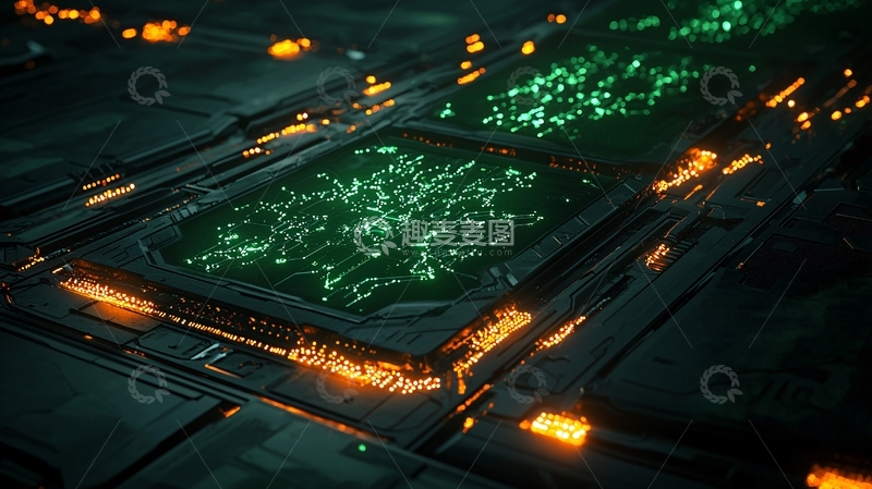 高清大图下载【趣麦麦图】未来科技电路板夜景
