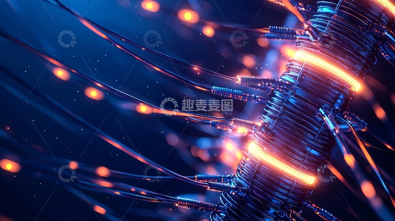 高清大图下载【趣麦麦图】光纤网络连接未来科技