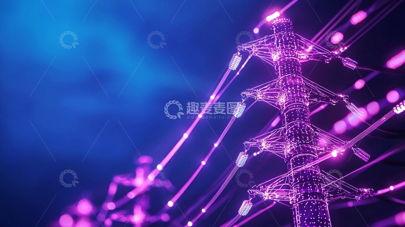 高清大图下载【趣麦麦图】霓虹灯塔夜景