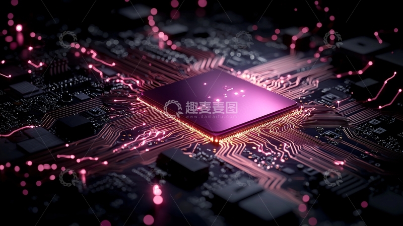 高清大图下载【趣麦麦图】未来科技电路板主板芯片