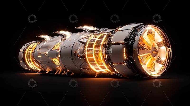高清大图下载【趣麦麦图】未来科技感喷气发动机