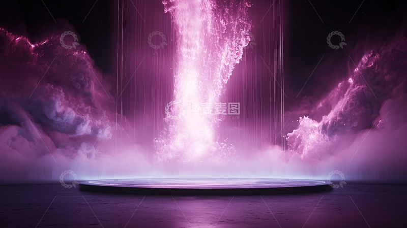 高清大图下载【趣麦麦图】梦幻瀑布舞台背景