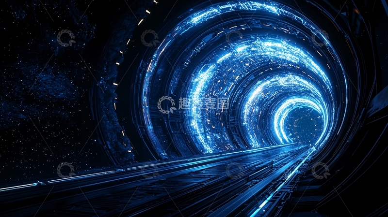 高清大图下载【趣麦麦图】未来科技隧道夜景