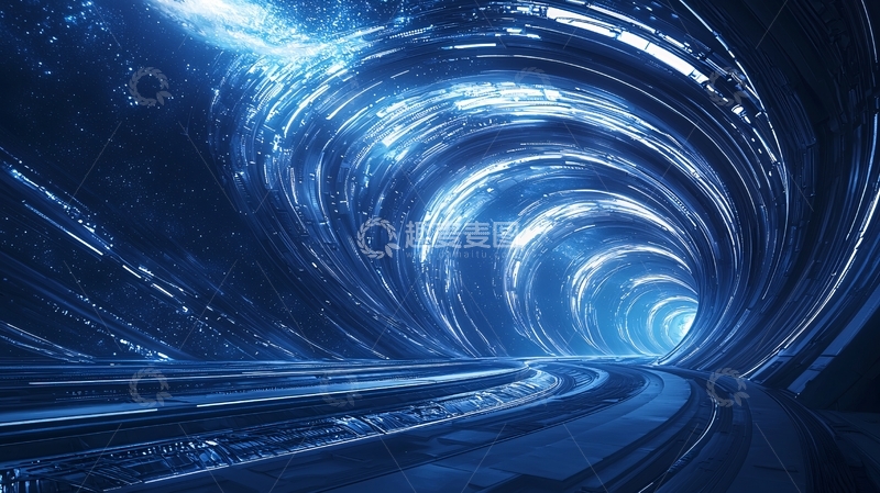 高清大图下载【趣麦麦图】未来科技隧道光速穿梭