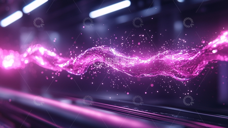 高清大图下载【趣麦麦图】紫色光带动态效果背景
