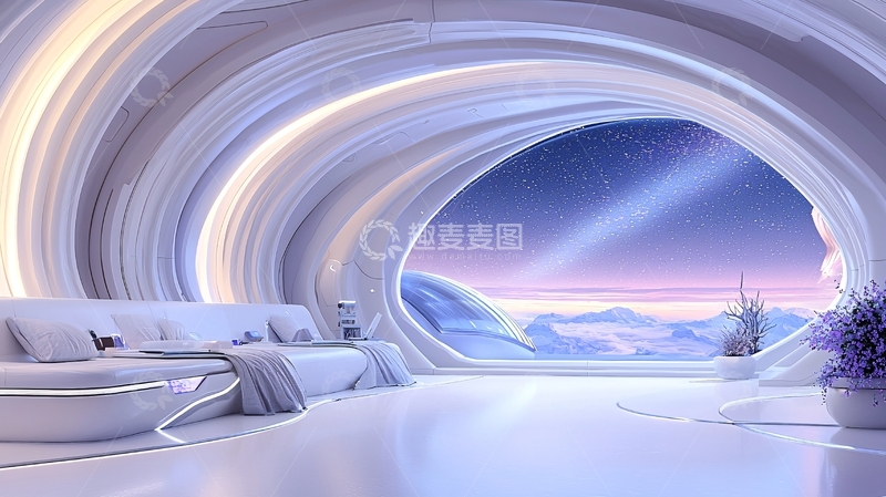 高清大图下载【趣麦麦图】未来感宇宙主题卧室设计