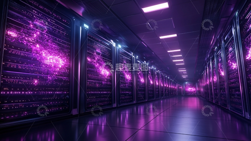 高清大图下载【趣麦麦图】服务器机房内部灯光效果