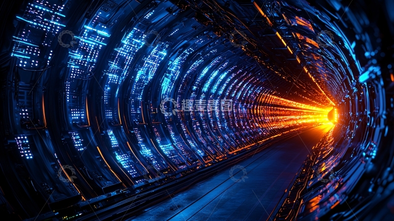 高清大图下载【趣麦麦图】未来科技隧道光影效果