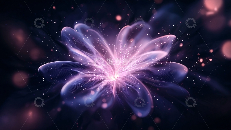 高清大图下载【趣麦麦图】梦幻紫色花朵光影效果