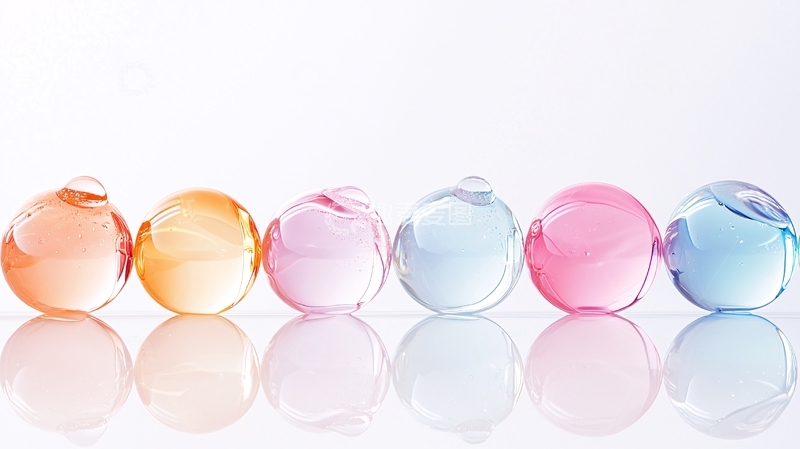 彩色玻璃球排列