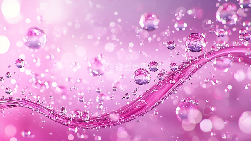 高清大图下载【趣麦麦图】粉色水滴流动背景素材