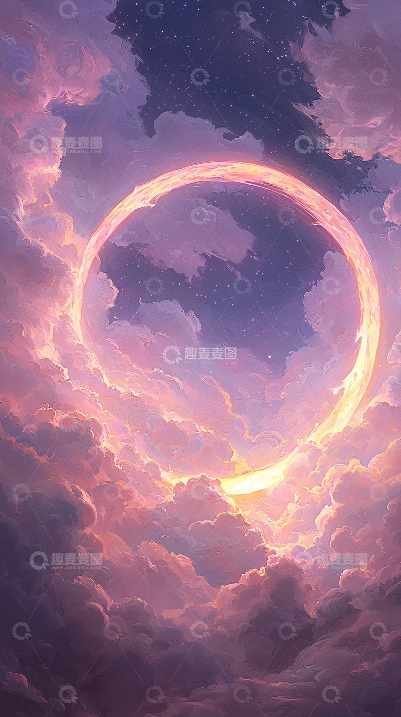高清大图下载【趣麦麦图】云层中的神秘光环