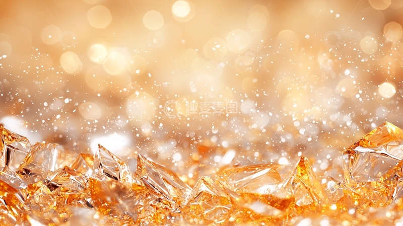 高清大图下载【趣麦麦图】金色晶体闪耀背景