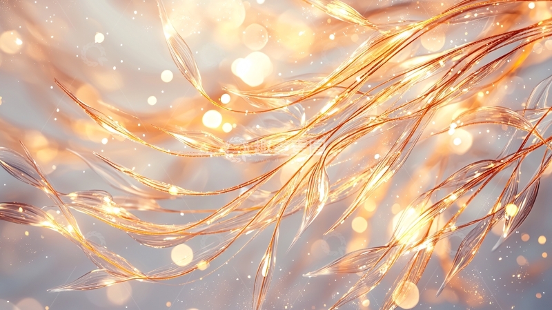 高清大图下载【趣麦麦图】金色丝线光效背景素材