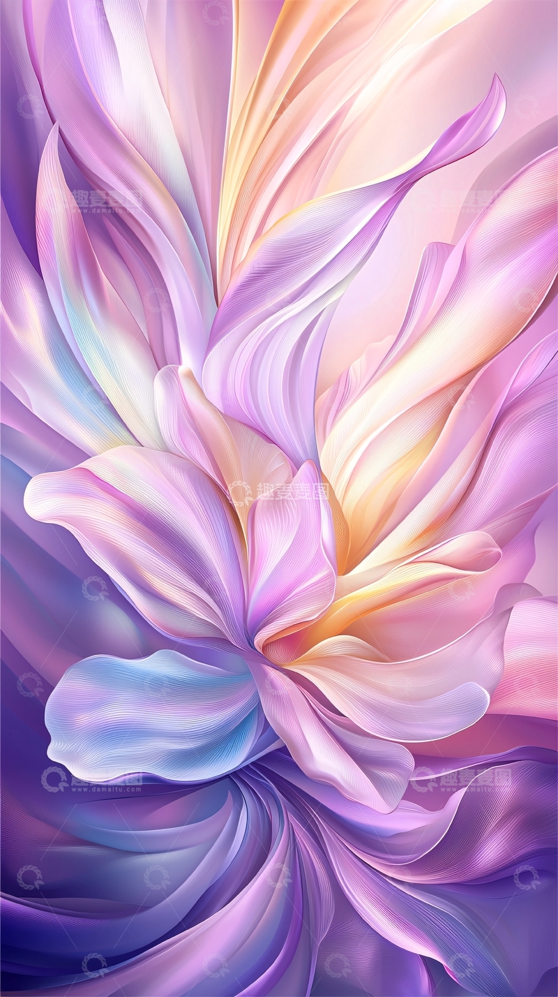 高清大图下载【趣麦麦图】梦幻色彩抽象花朵背景图