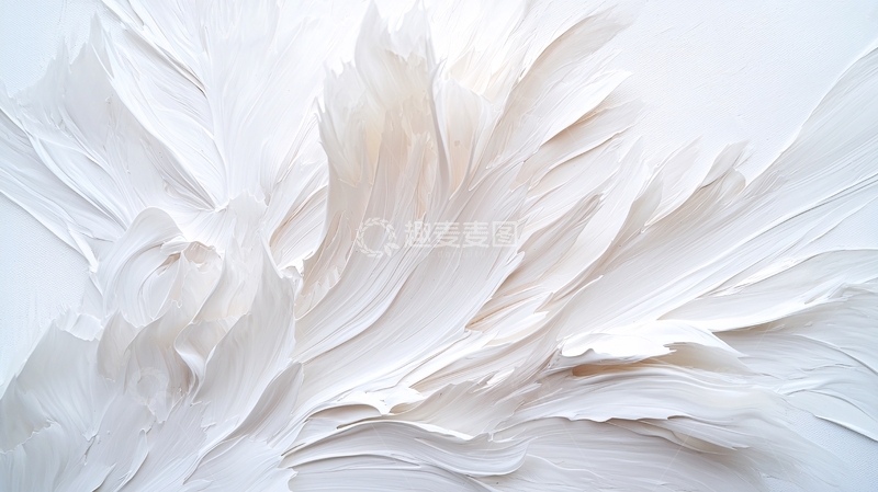 高清大图下载【趣麦麦图】白色羽毛抽象艺术背景
