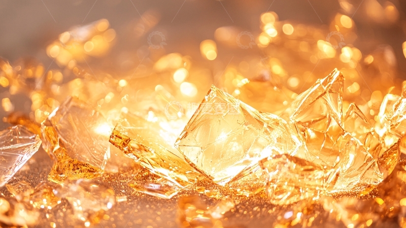 高清大图下载【趣麦麦图】金色冰块背景素材