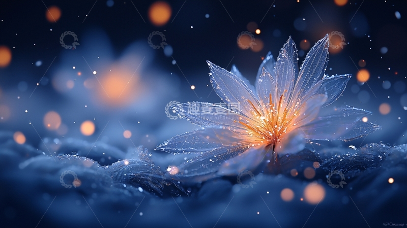 高清大图下载【趣麦麦图】梦幻冰花背景素材