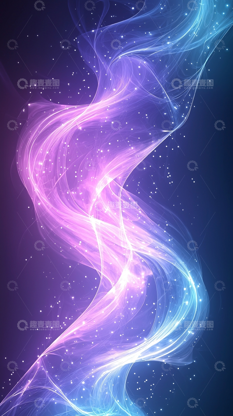 高清大图下载【趣麦麦图】梦幻光波流动背景