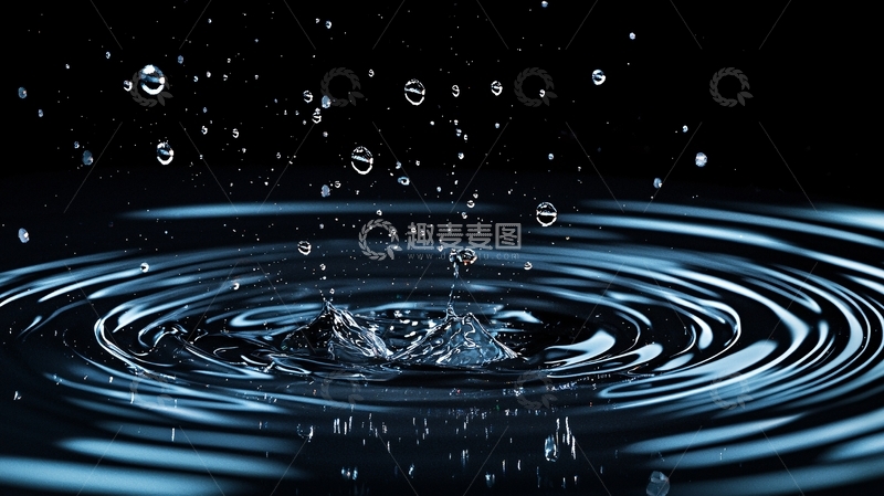 高清大图下载【趣麦麦图】水滴溅起的涟漪效果